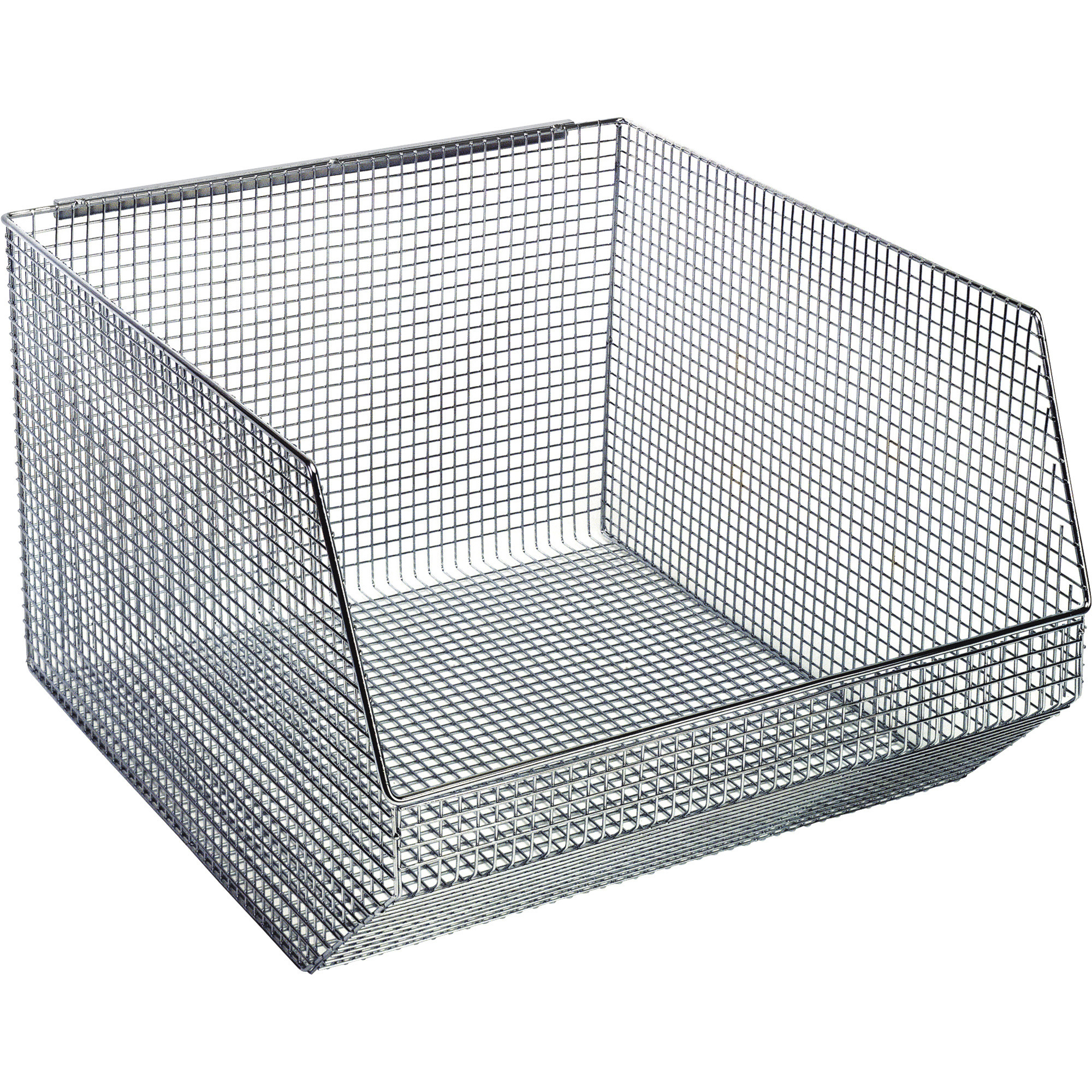 Quantum Wire Mesh Hanging/Stacking Bin,  17in.W x 18 1/2in.D x 11 1/4in.H, Pack of 5, Model# QMB570CCS